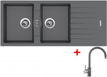 Sinks PERFECTO 1160 DUO Titanium + Vitalia GR 